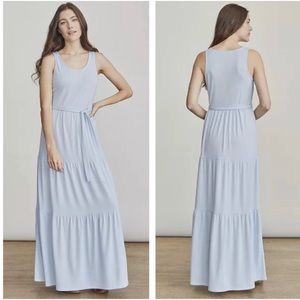 Elizabeth & James Blue Tiered Maxi Dress Self Tie Size Small